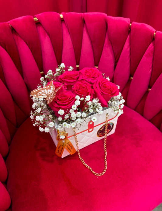 Small Luxe Purse with Roses