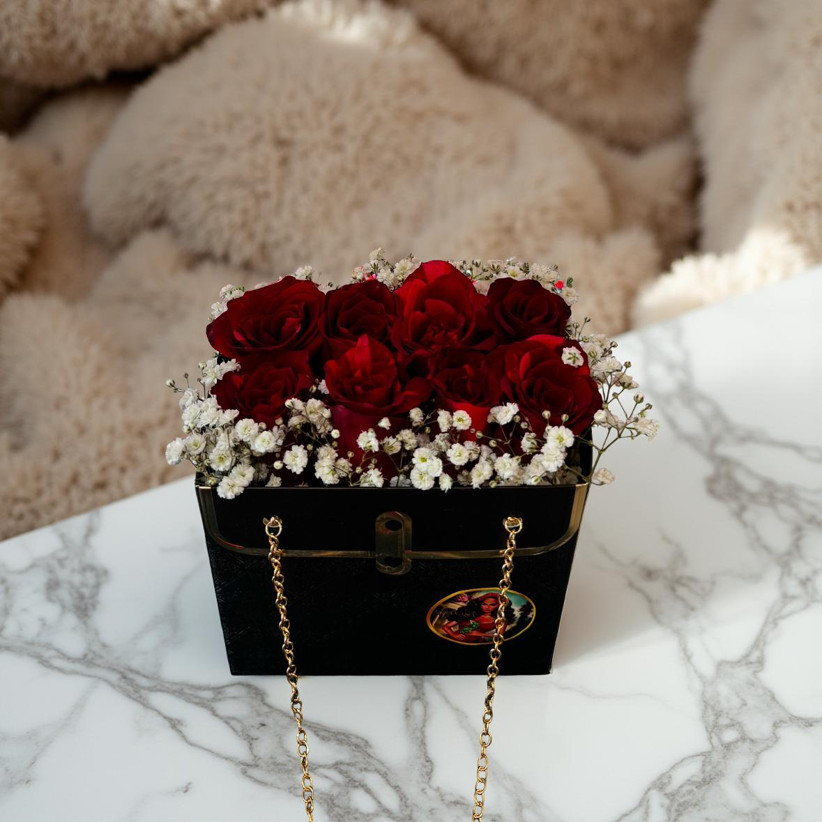 Medium Luxe Purse with Roses