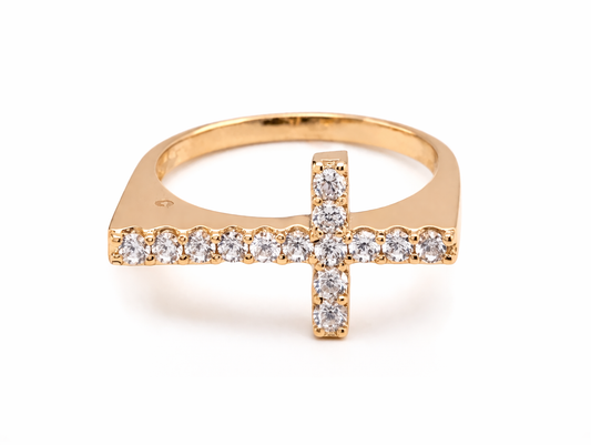 14K CRIST WITH STONES RING SIZE 7