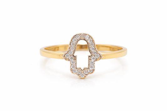 14K HAMSA RING SIZE 7