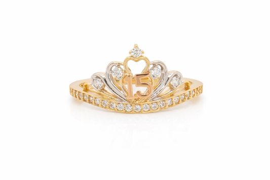 15 CROWN RINGS 14K SIZE 6,75