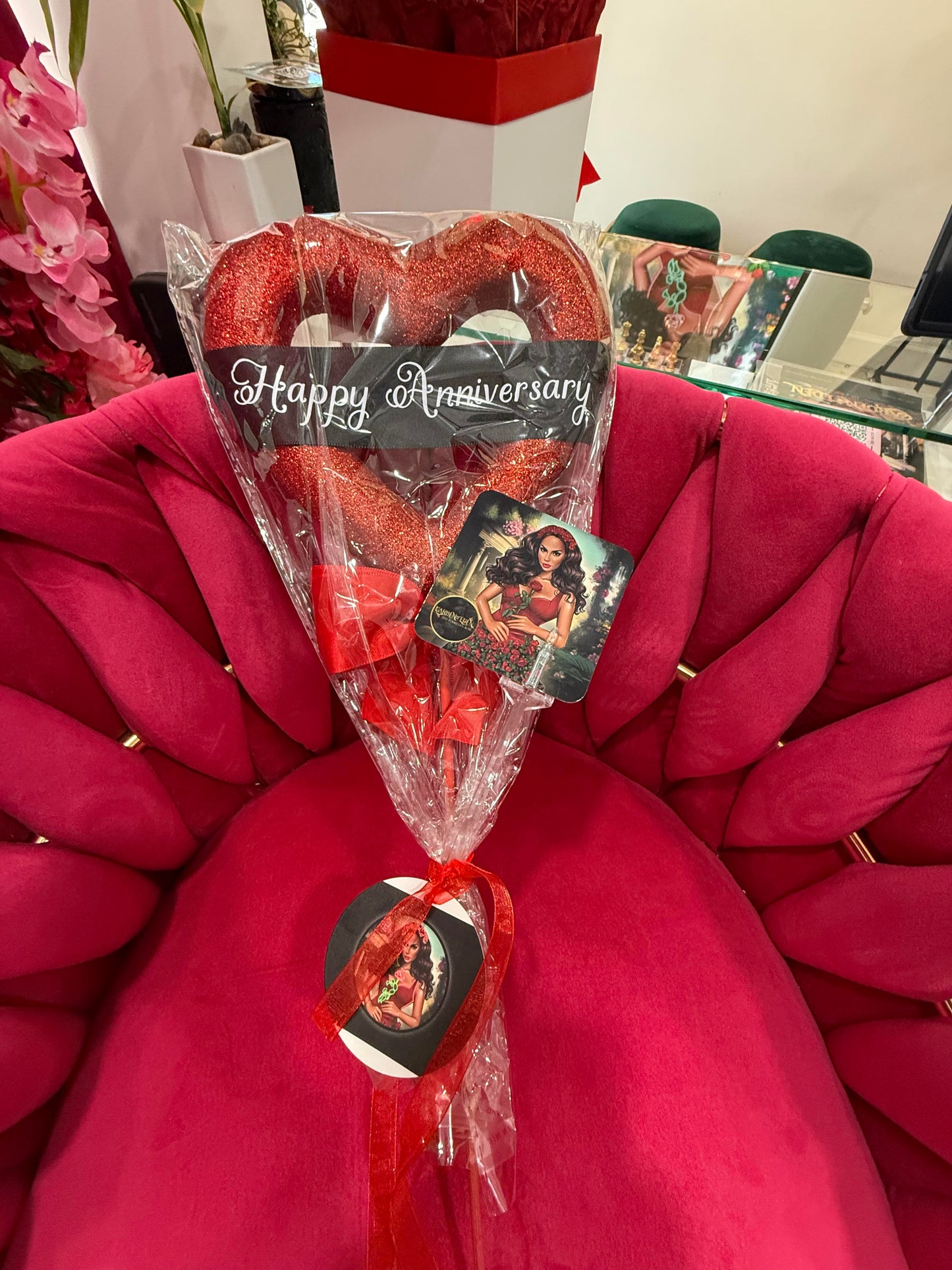 Foam Heart with Ribbon